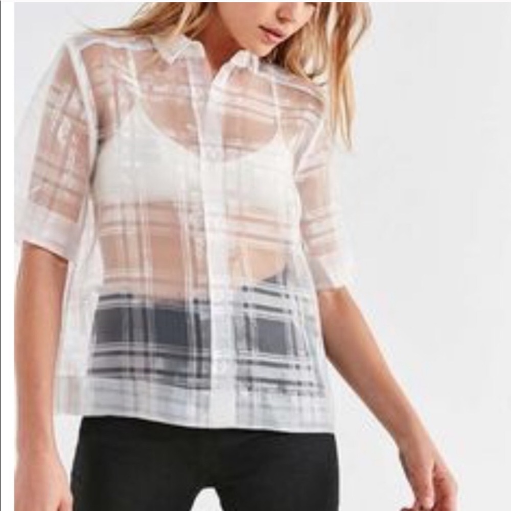 Urban Outfitters Sheer Button Down